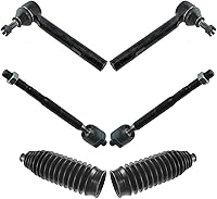 Vista 112 de TRQ Kit de dirección interior y exterior para lado del conductor y del pasajero delantero, con cremallera de dirección y fuelle de piñón compatible