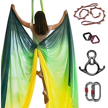 Durable Aerial Silks Starter Kit with 11-Yard Yoga Hammock & Hardware