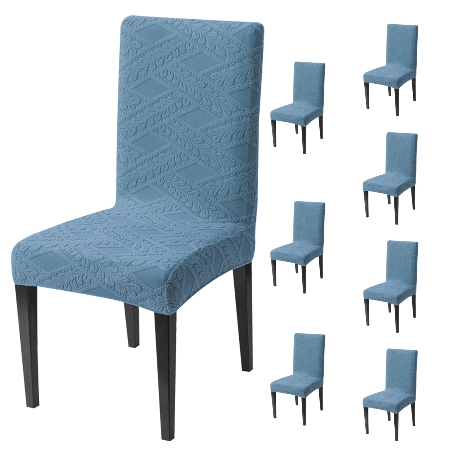 Stretchable Chair Covers - Green Jacquard Dining Covers -18