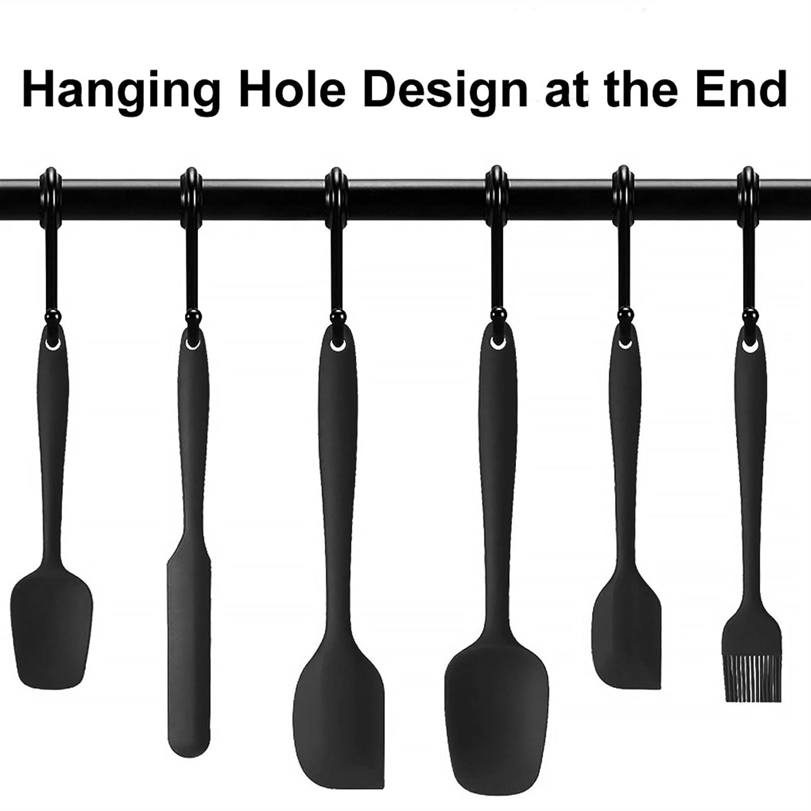 Spatule Patisserie 6pcs Silicone Spatules Crème Crème Crème Crème à huile Résistant à la chaleur Brosse à huile antiadhésive ustensile de cuisine à pâtisserie Spatule de Cuisine ( Color : Black )