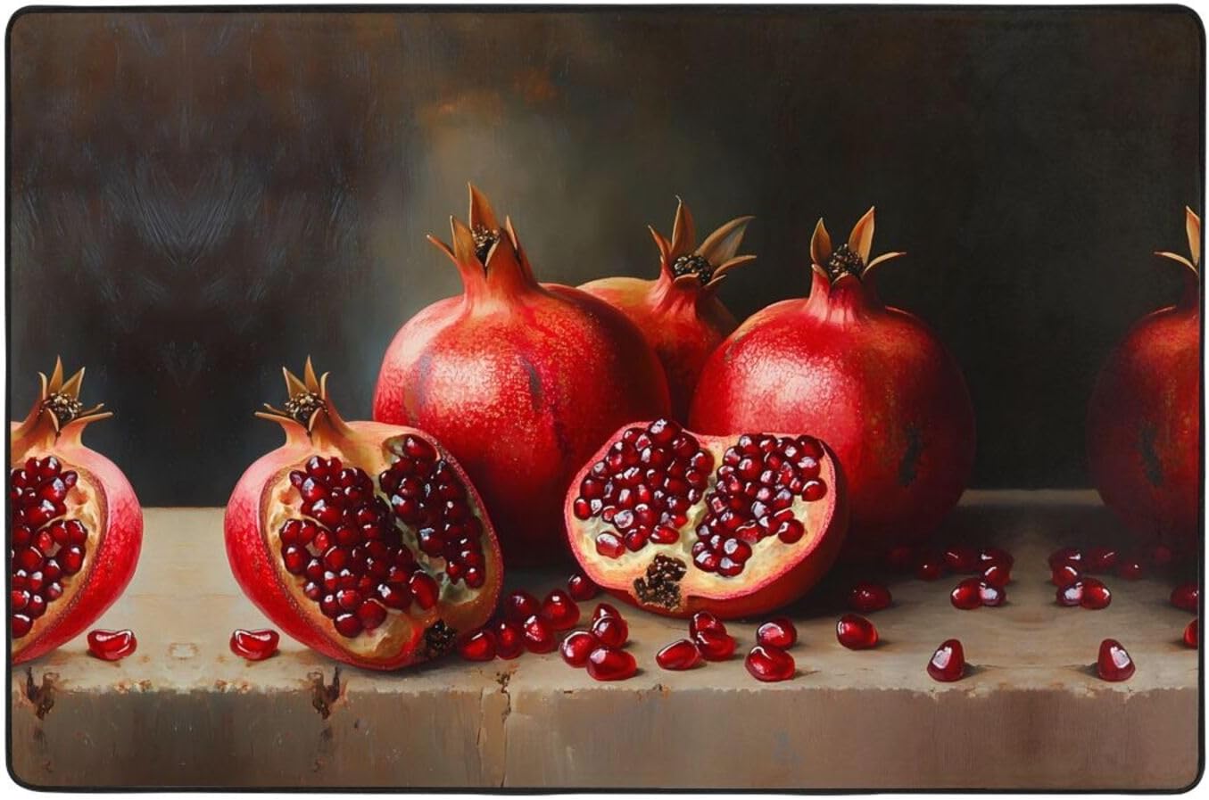 Pomegranate Picture Anti-Slip Floor mat Carpet Rug 72"x48" for Living Room Office Coffee Table Bed Balcony