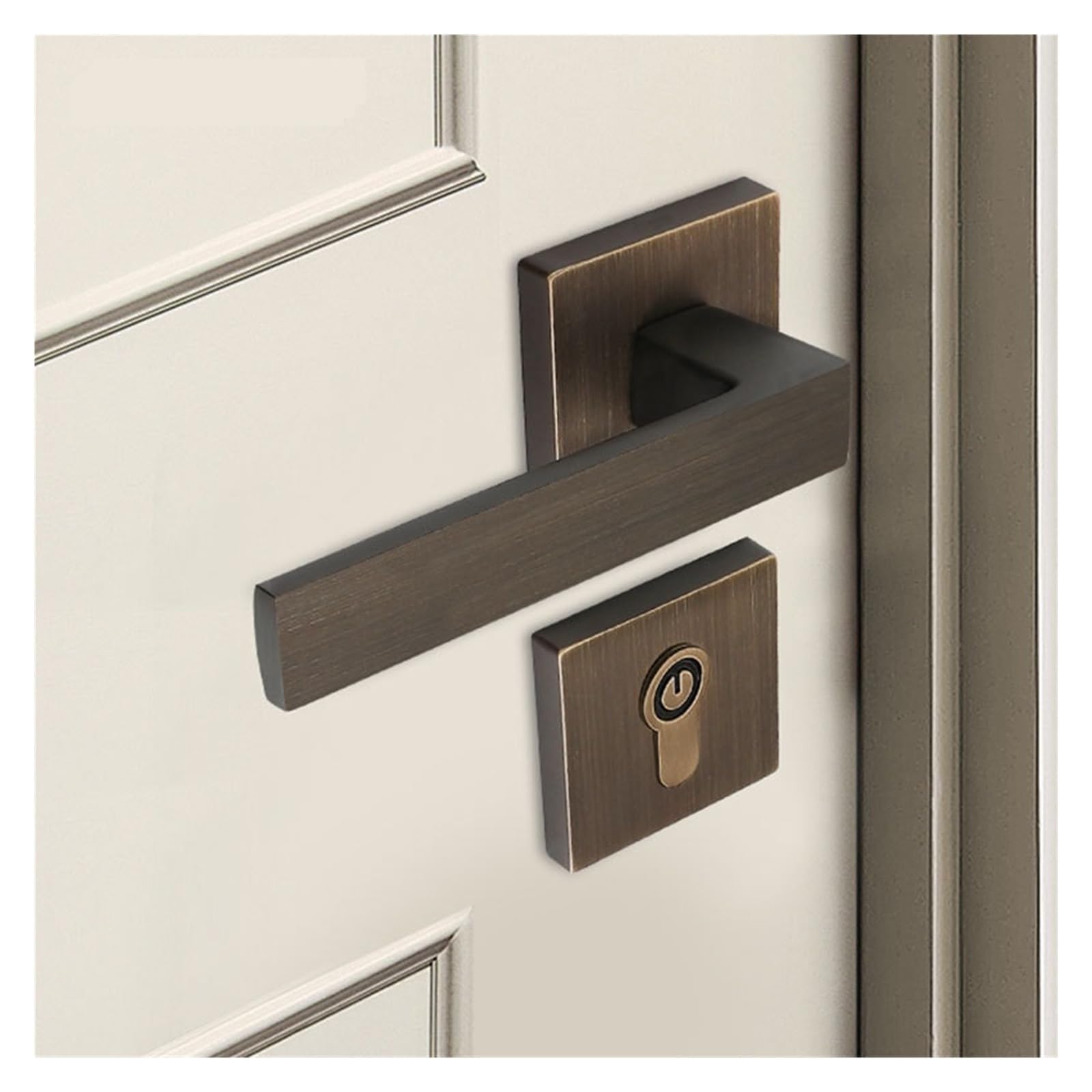 Serrure de porte rétro chinoise en laiton 72F011-72 poignée bois chambre