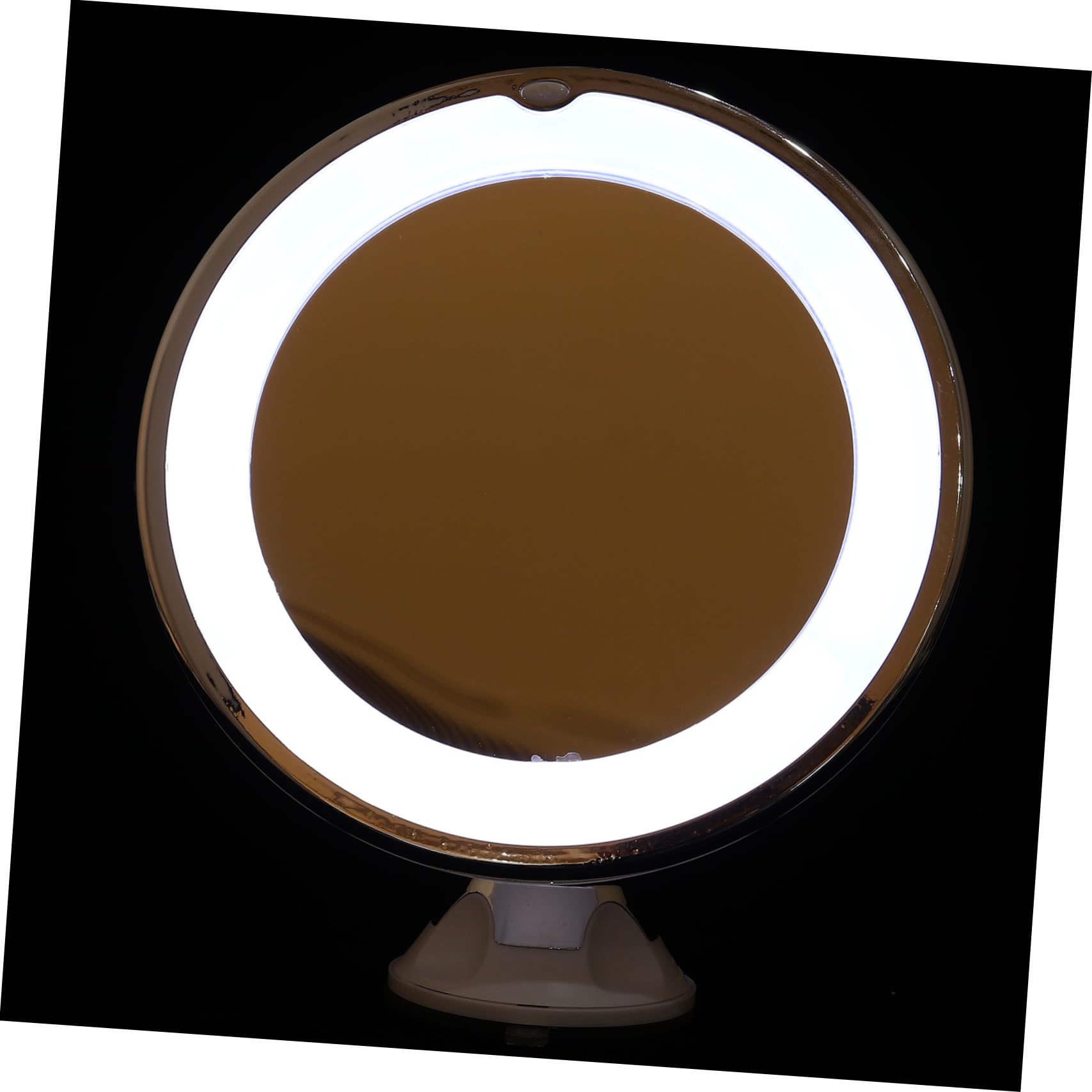 Miroir de maquillage argenté COLLBATH avec éclairage LED et ventouse intégrée
