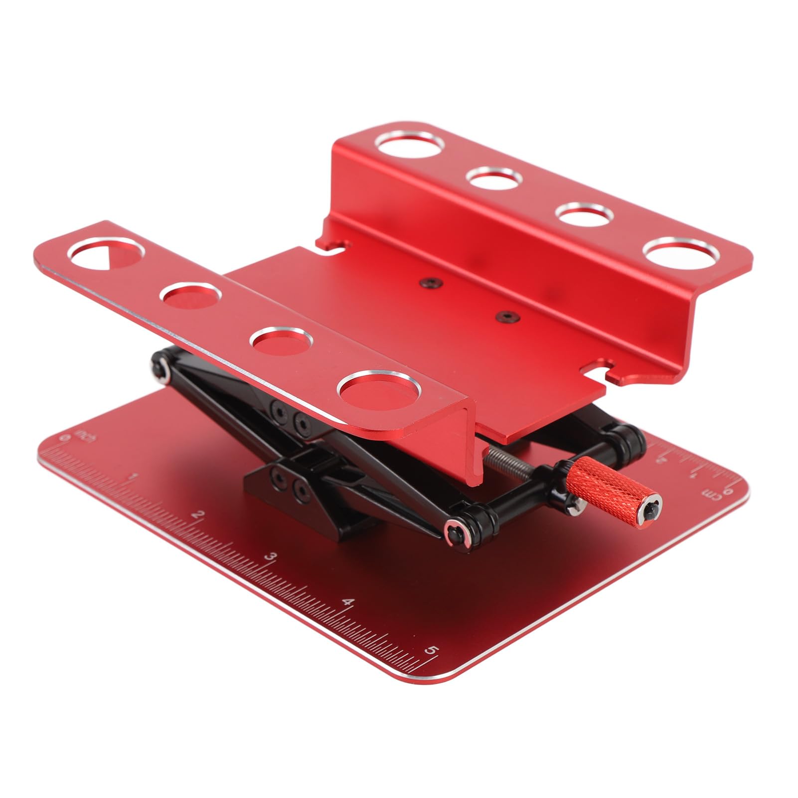POENVFPO Estación de Trabajo de Reparación de Automóviles RC Soporte Estable y Soporte Ajustable en para Automóviles RC 1:8 1:10, Construcción de Metal Simulada para Entusiastas y Aficionados (Rojo)