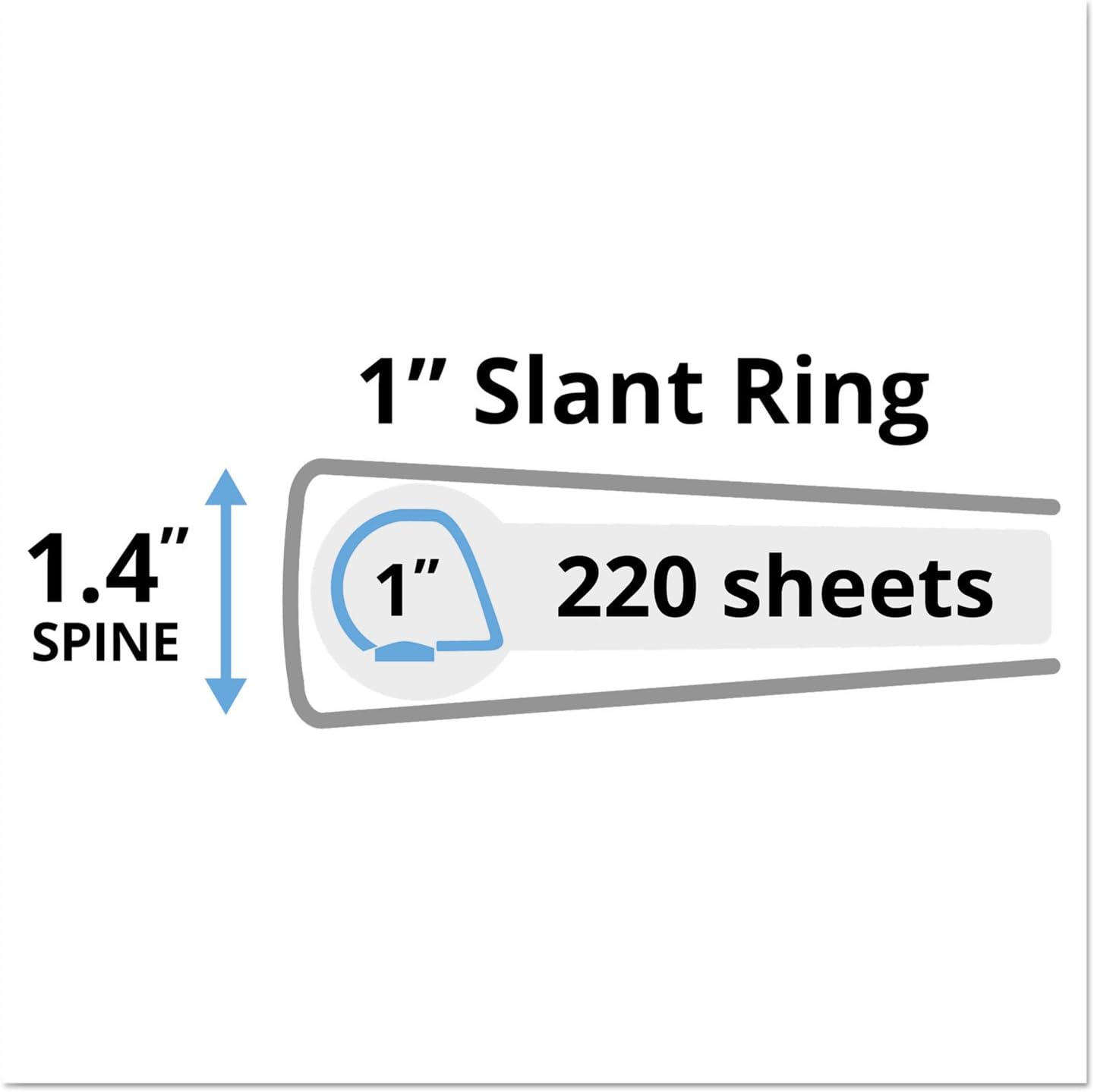 Durable View Binder with DuraHinge and Slant Rings, 3 Rings, 1" Capacity, 11 x 8.5, Black