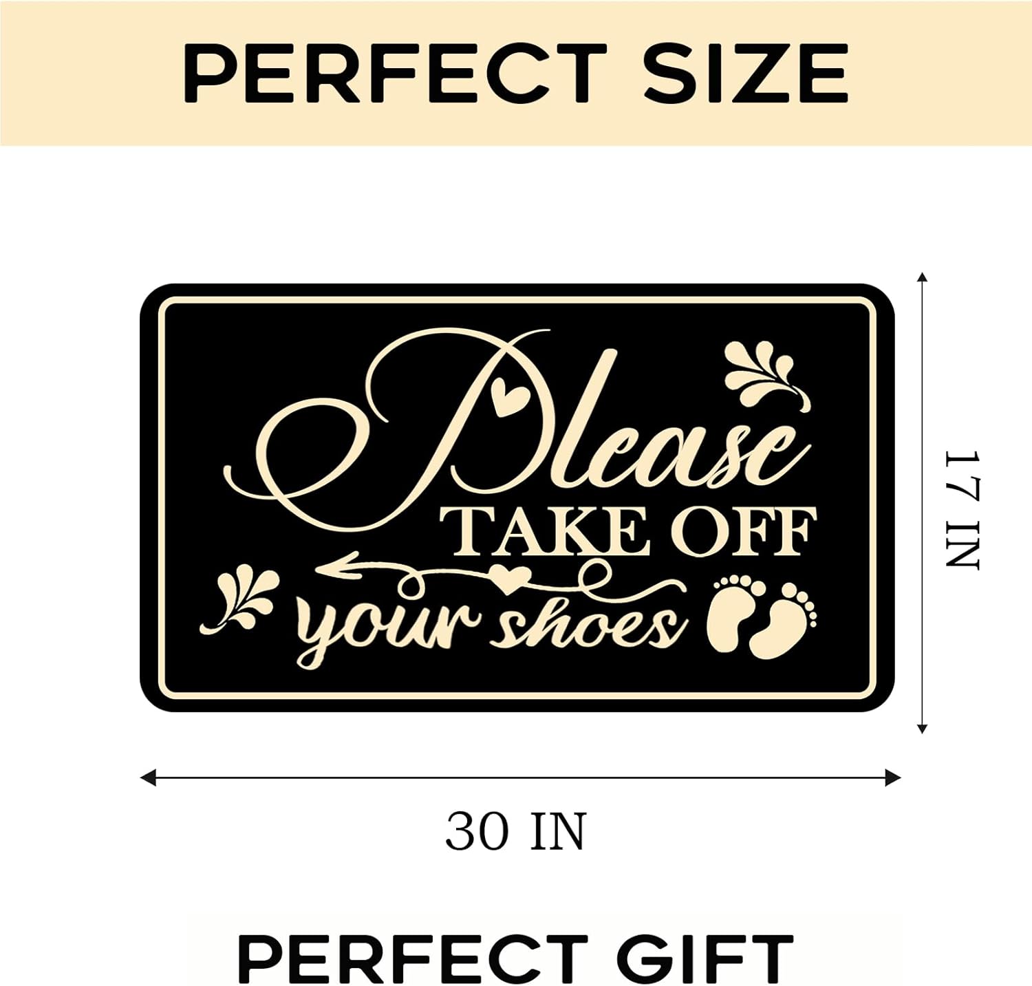 Please Take Off Your Shoes Doormat 30x17 Inch Funny Front Door Mat for Indoor Outdoor Entrance Non Slip Backing Mat for Home Entry Farmhouse Spring/Summer Mats Home Decor