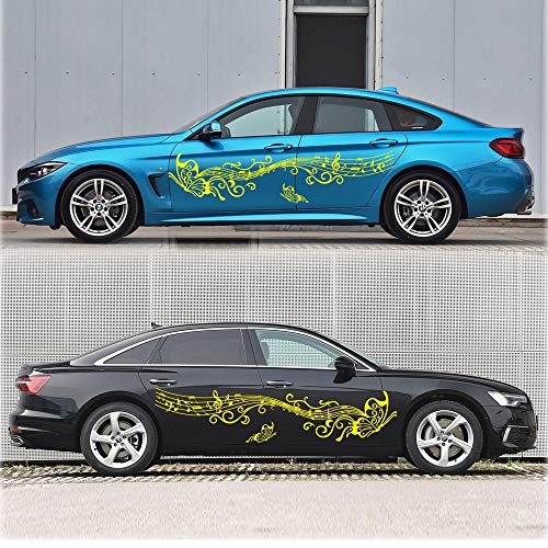 Szss-Car Diy Racing Vinyl Butterfly Musical Note Sticker Car Decal Body Graphics Side Door Auto Sheet Music Stickers #TOP6