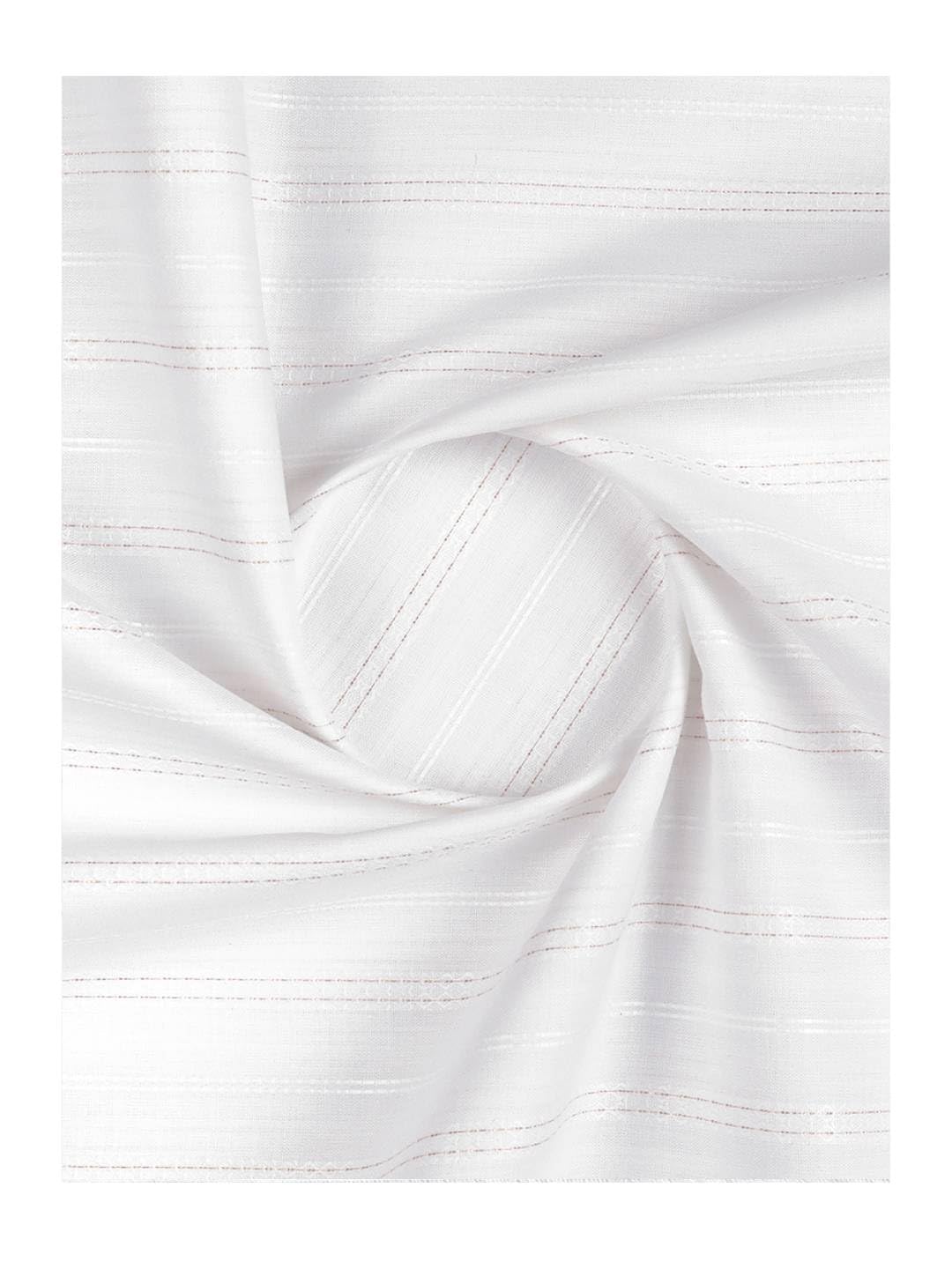 RAMRAJ COTTON Premium Shirting Fabric| Striped Pattern| 147 x 160 cm| Classic Style|Casual & Formal Wear (White|Cotton Fabric)-image-26