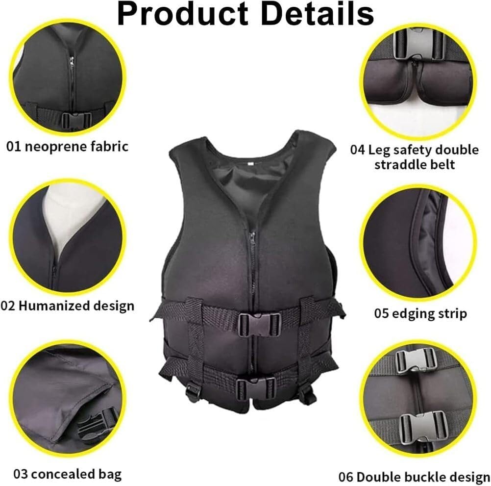 Unisex Hohe Auftriebskraft Tragbar Schwimnweste Doppelschicht Neopren für Kajak Schnorcheln Stand Up Paddling Wassersport Sicherheit