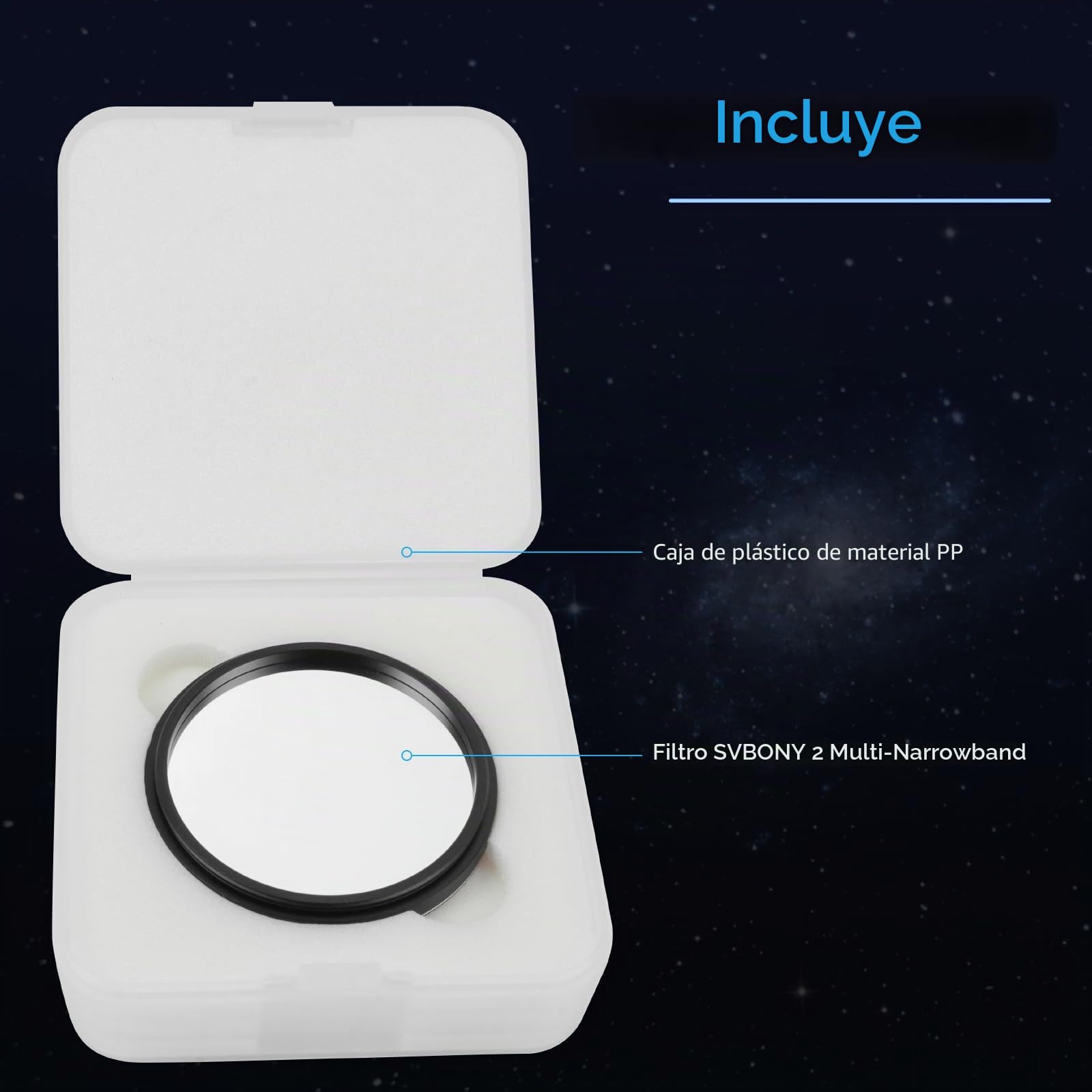 Svbony SV240 Filtro de Fotografía Multibanda de 2'' para Telescopio, Contaminación Lumínica del Infrarrojo Cercano NIR, para Astronomía Urbana de Cielo Profundo