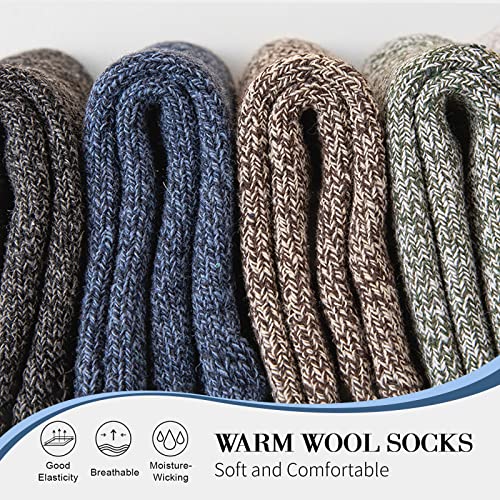 SIMIYA 5 Pairs Wool Socks Mens, Thick Warm Winter Soft Hiking & Casual Crew Socks3