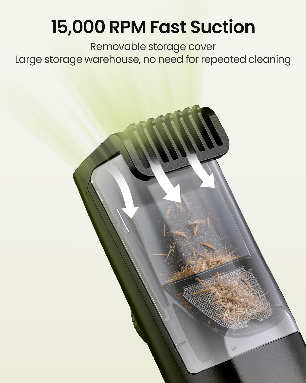 Regolabarba da uomo, 40 lunghezze regolabili, lama in acciaio inox per taglio di precisione dei peli del viso, regolabarba bagnata/asciutta, display LCD, potente aspirazione