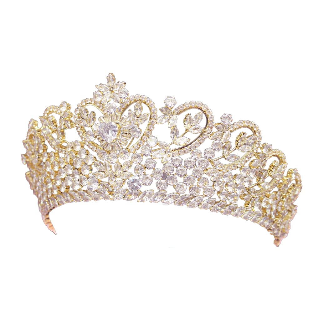 QXMYOO Coronas y tiaras de cristal plateado para novia