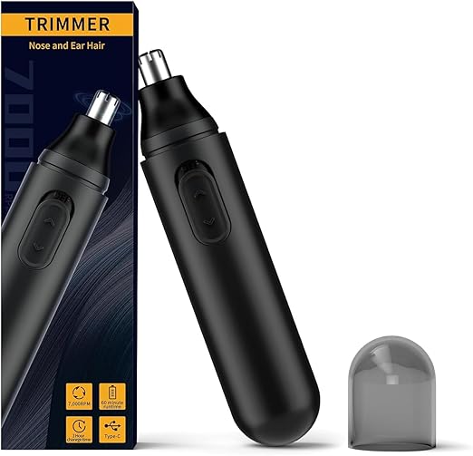 Ear and Nose Hair Trimmer for Men, 4 in 1 USB Rechargeable Professional Eyebrow and Facial Hair Trimmer with Waterproof Head Double-Edge Stainless Steel Blade