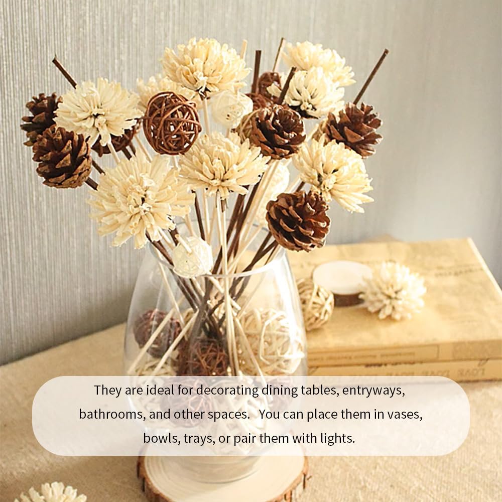 12PCS 2 Inch Gold Wicker Rattan Balls Fade Resistant Decorative Orbs for Home Decor Wedding Centerpiece Bowls Vase Fillers Decorative Spheres for Bowls Table Decor (50mm)