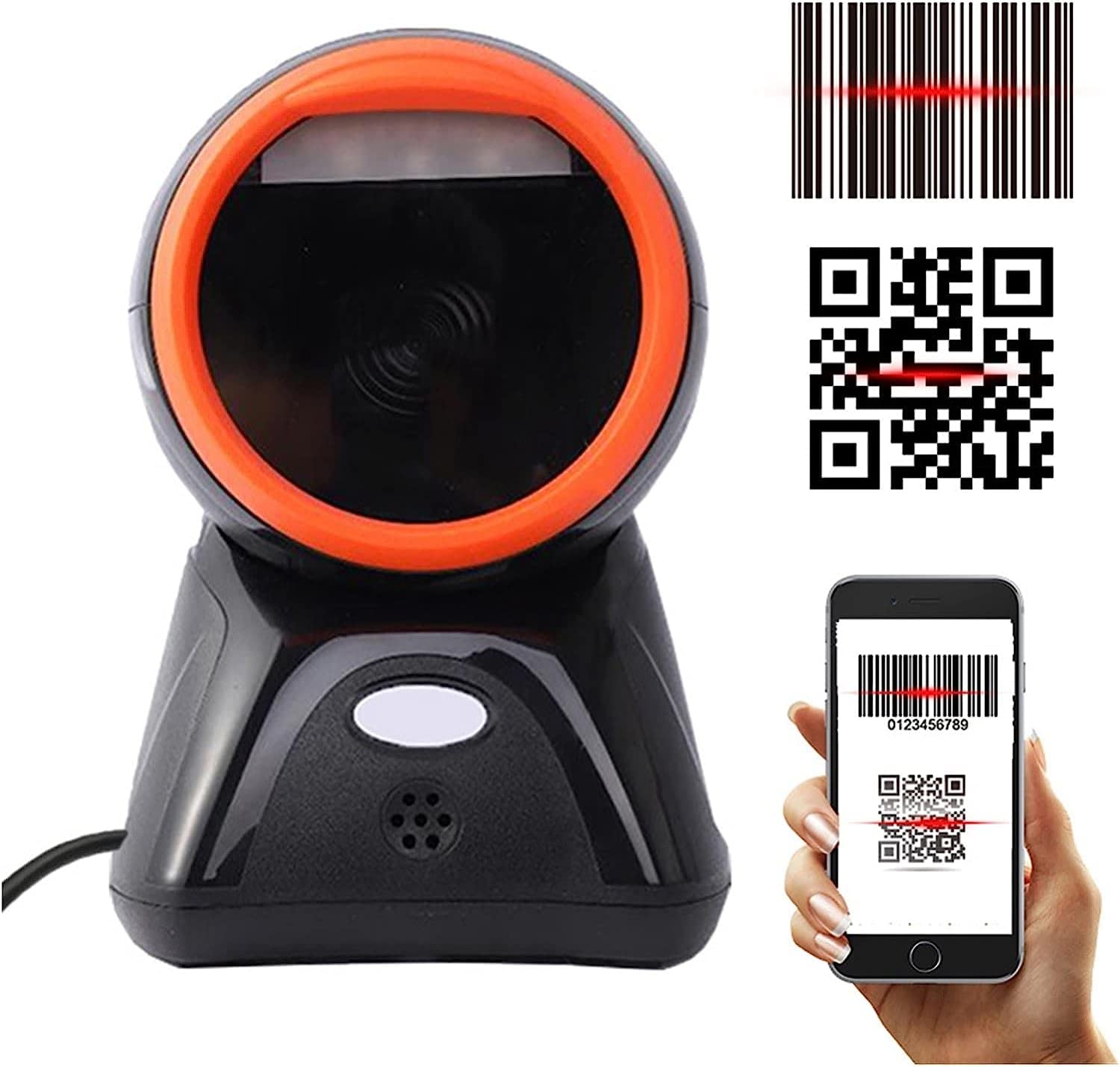 Skaner kodów kreskowych pulpit USB wielokierunkowy skaner kodów kreskowych 1d 2d czytnik kodów Qr czytnik kodów kreskowych pulpit do supermarketu