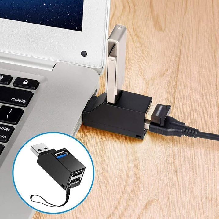 USB Hub,USB 3.0 Splitter,USB 3-Port Extender Multiport USB Adapter,High Speed Plug and Play Bus Powered for MacBook, Mac Pro/Mini,iMac, Surface Pro,XPS,Notebook PC,USB Flash Drives,Mobile HDD thumbnail
