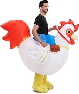 HSCTEK Adult Inflatable Ride On Chicken Costume