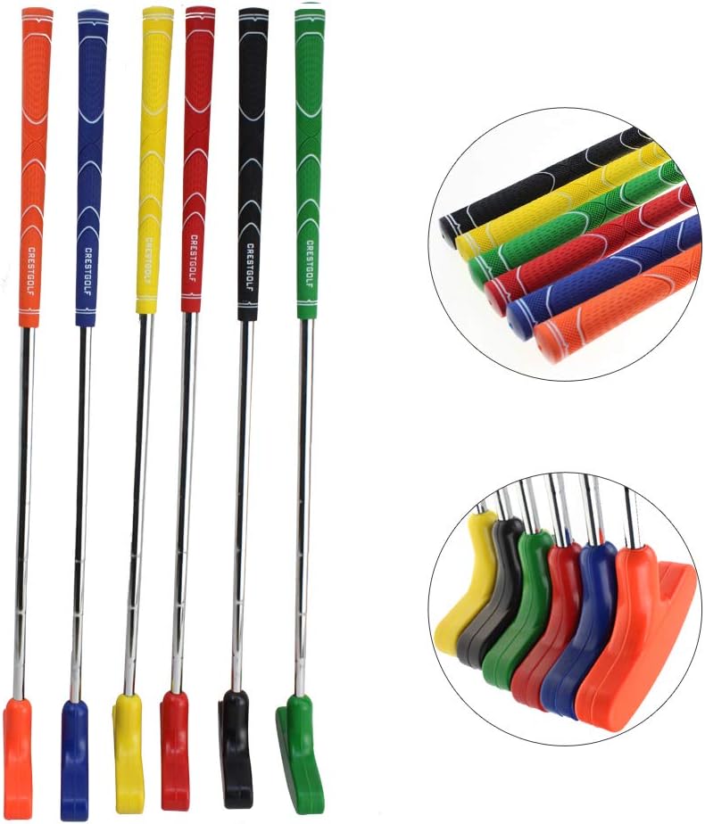 Crestgolf 6pcs Two Way Junior Golf Putter Kids Putter Both Left and Right Handed Easily Use 5