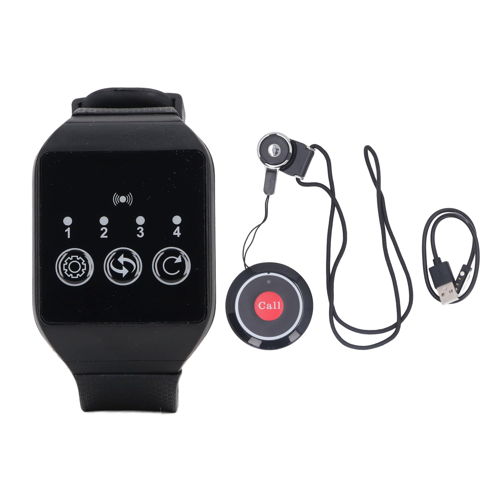 Restaurant Pager System, Caregiver Call System, Wrist Pager Alert Call Buttons 1 to 1 Pager System for Home Hospital Factory DC5V