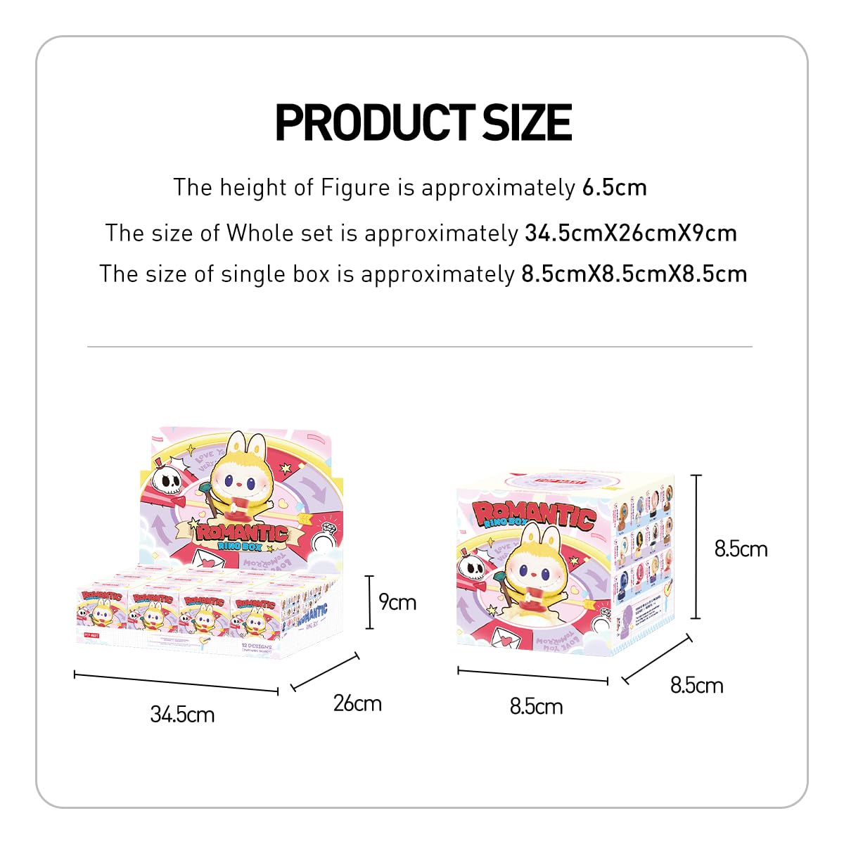 POP MART Romantic Ring Box Series 4 Scene Sets Personaggio d'Azione Giocattolo da Collezione Figura Regalo di Festa Whole Set