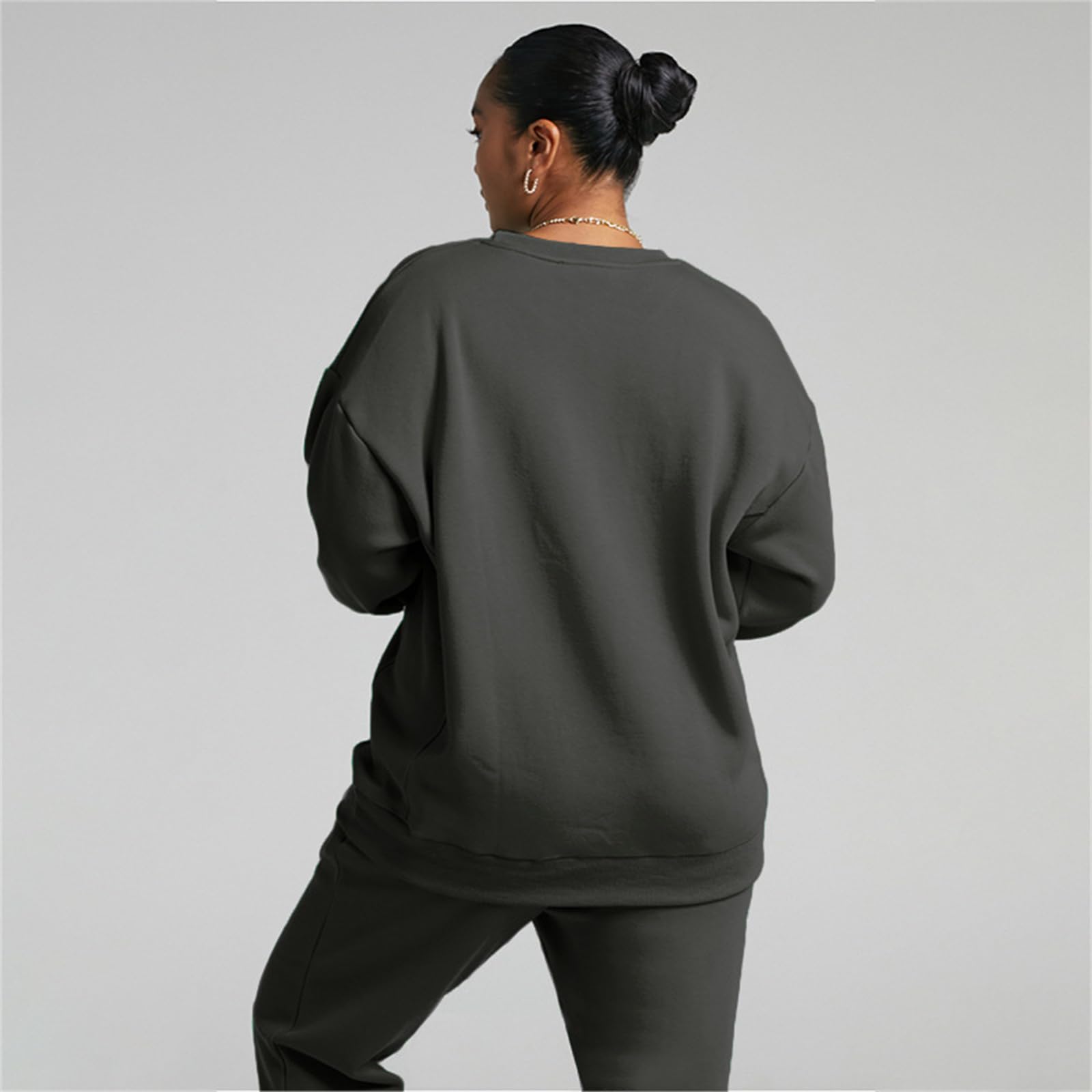 Suncolour Completo da Donna in Due Pezzi Felpa Pullover e Pantaloni da Jogging Tuta Calda Set di Tute Casual