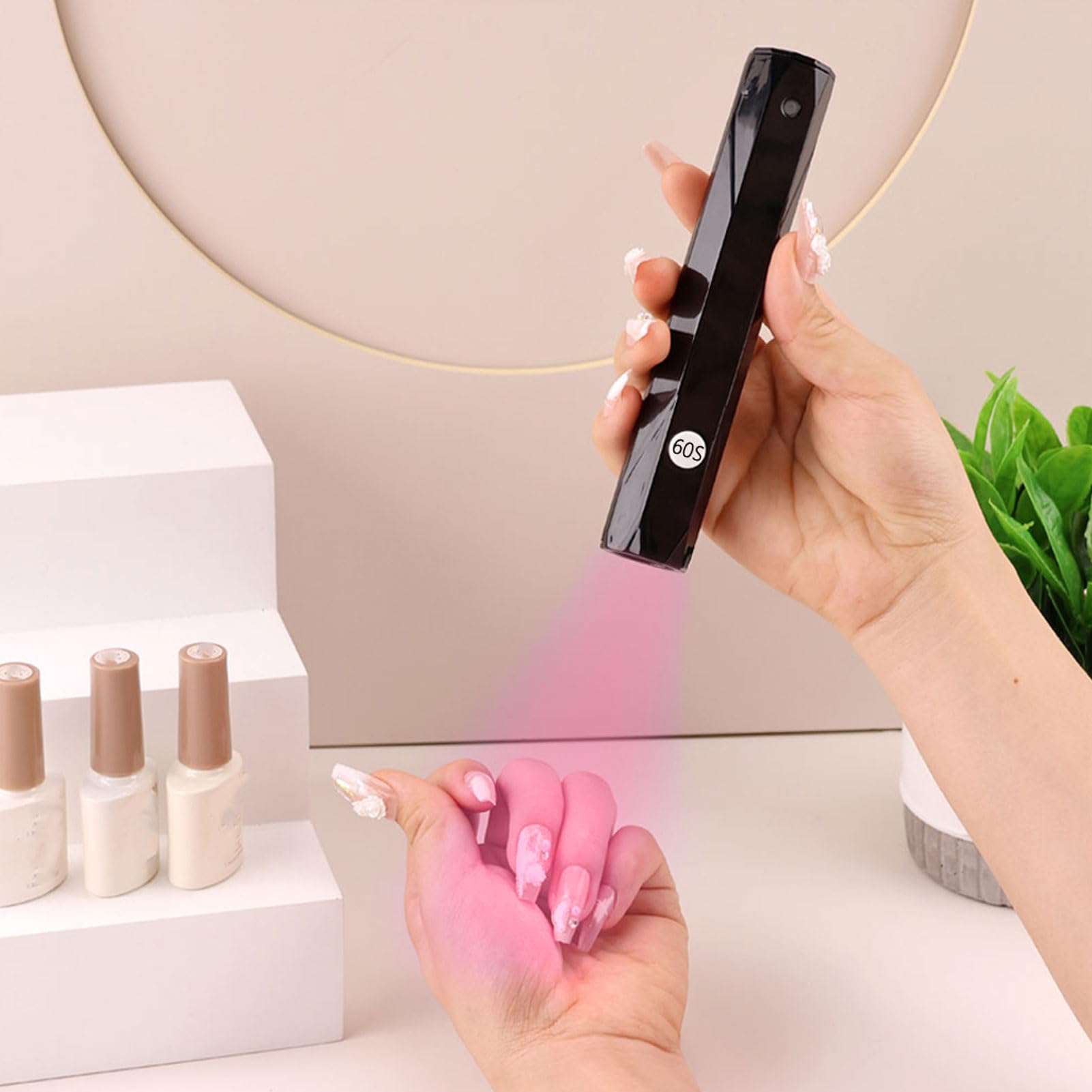 Fabater Portable 9W -led -lenable Lampe con Luce Unghie USB degli Anni '60 per Disegni di Nail Art Ideali per Amiche Femminili (Luce rosea)