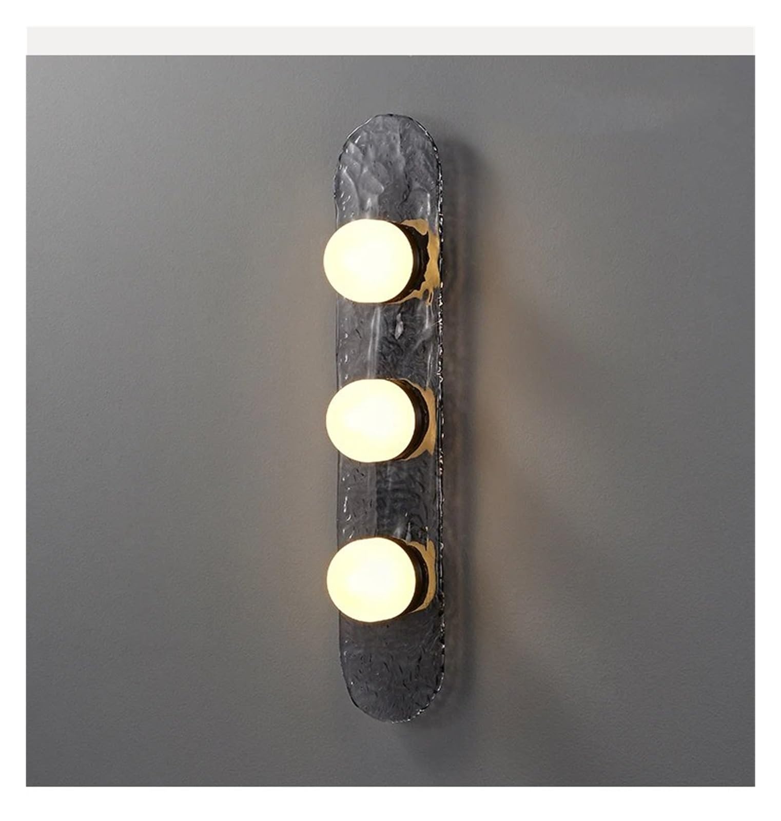 Jybnbbe Gray Restaurant, Living Room, Bedroom, Home Wall Lamp Copper Minimalist Smoke Glass Long Wall Lamp,Chandeliers,3Heads