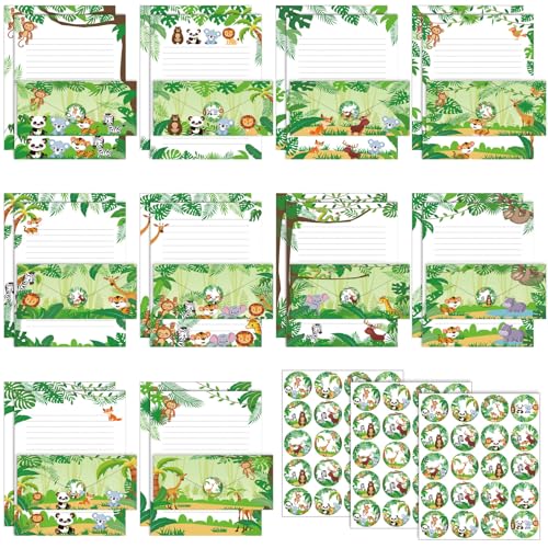 Image of Taobary 160 Pack Stationery Paper Set,safari Animal,8.5 X 11 Inch