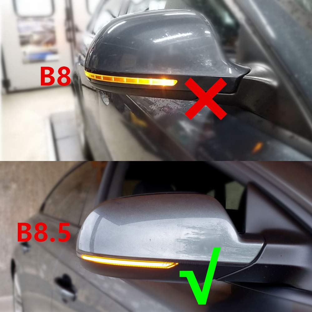 Une paire Indicateur de Miroir Sequentiel Dynamiques LED Clignotant Pour Audi A3 8P A4 A5 B8.5 Q3 A6 C6 S5 RS3 RS4 RS5 (2010-2016) Noir