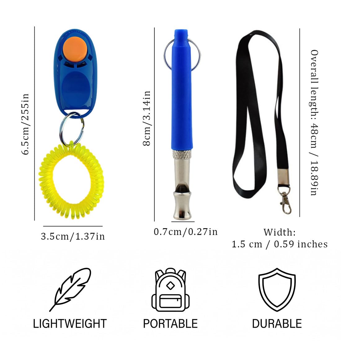 2 Pezzi, Clicker per Cani, Set di Addestramento per Animali Domestici con Clicker da Polso e Fischietto con Cordino, per Addestramento Canino, Comandi e Giocattoli per Cani