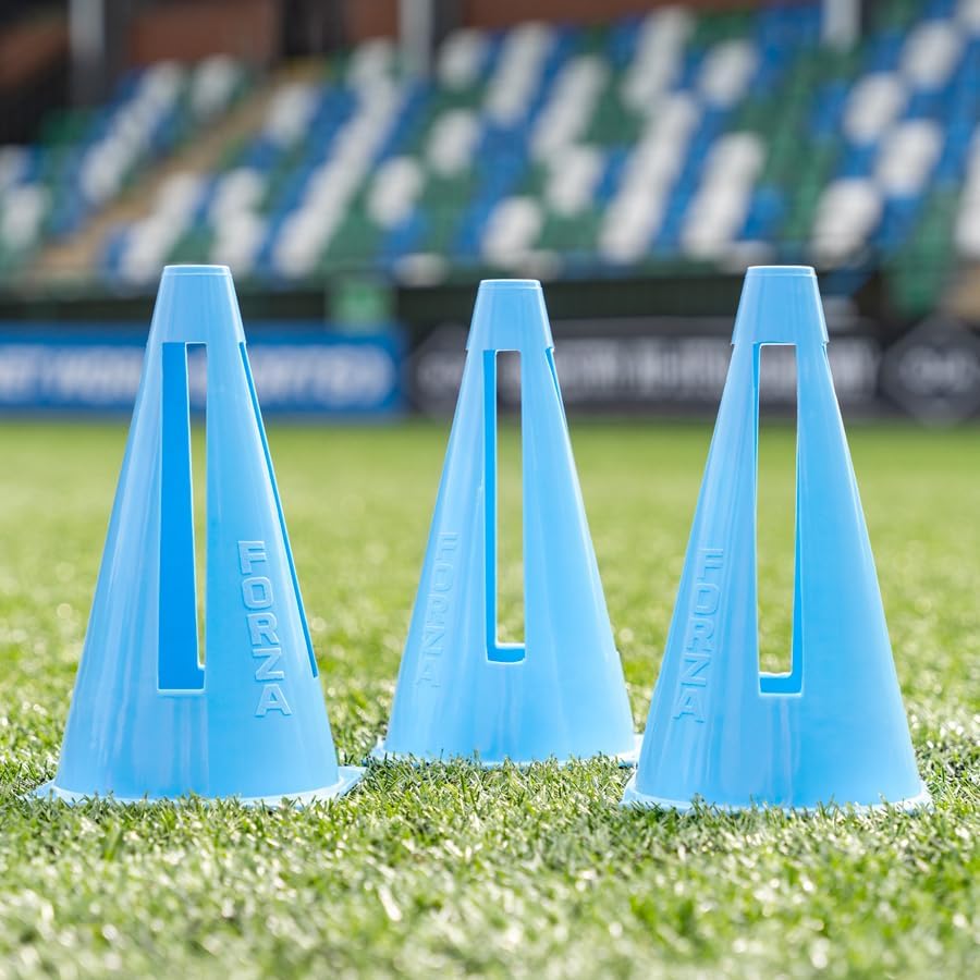 FORZA Flexi Cones [10 Pack] | Ultra-Durable Training Cones for Sports Drills and Practice – Available in 9 Bright Color Options