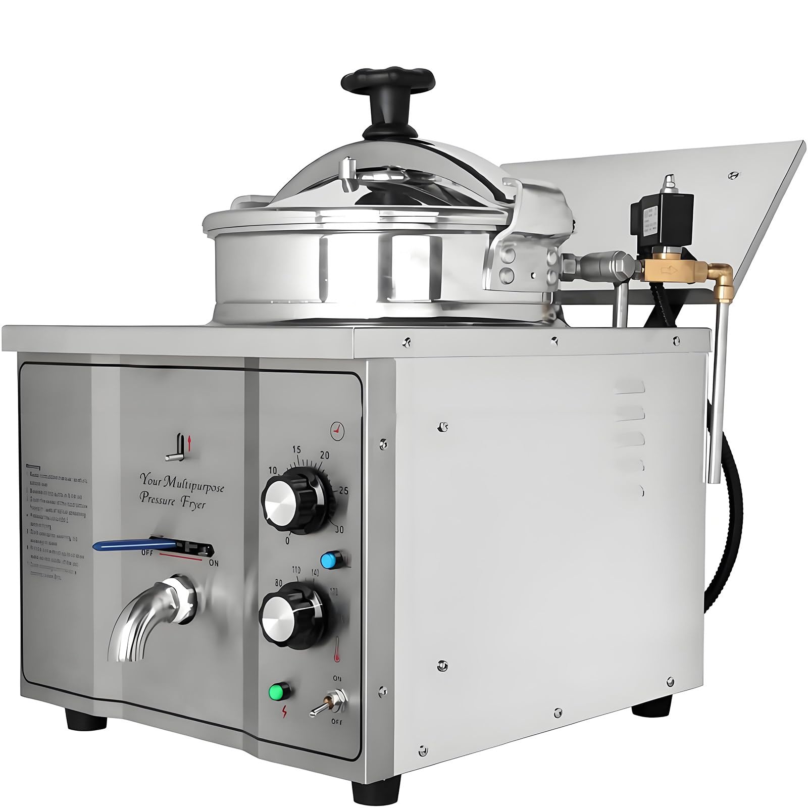 Commercial High Pressure Fryer - 16L Electric Countertop Pressure Air Frying Machine with 304 Stainless Steel for Kitchen