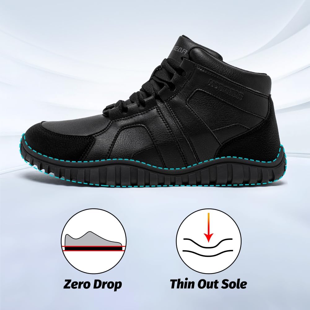 HOBIBEAR Barefoot Boots Mens Womens Wide Toe Box Warm Ankle Sneakers Waterproof Winter Outdoor Shoes - Image 3