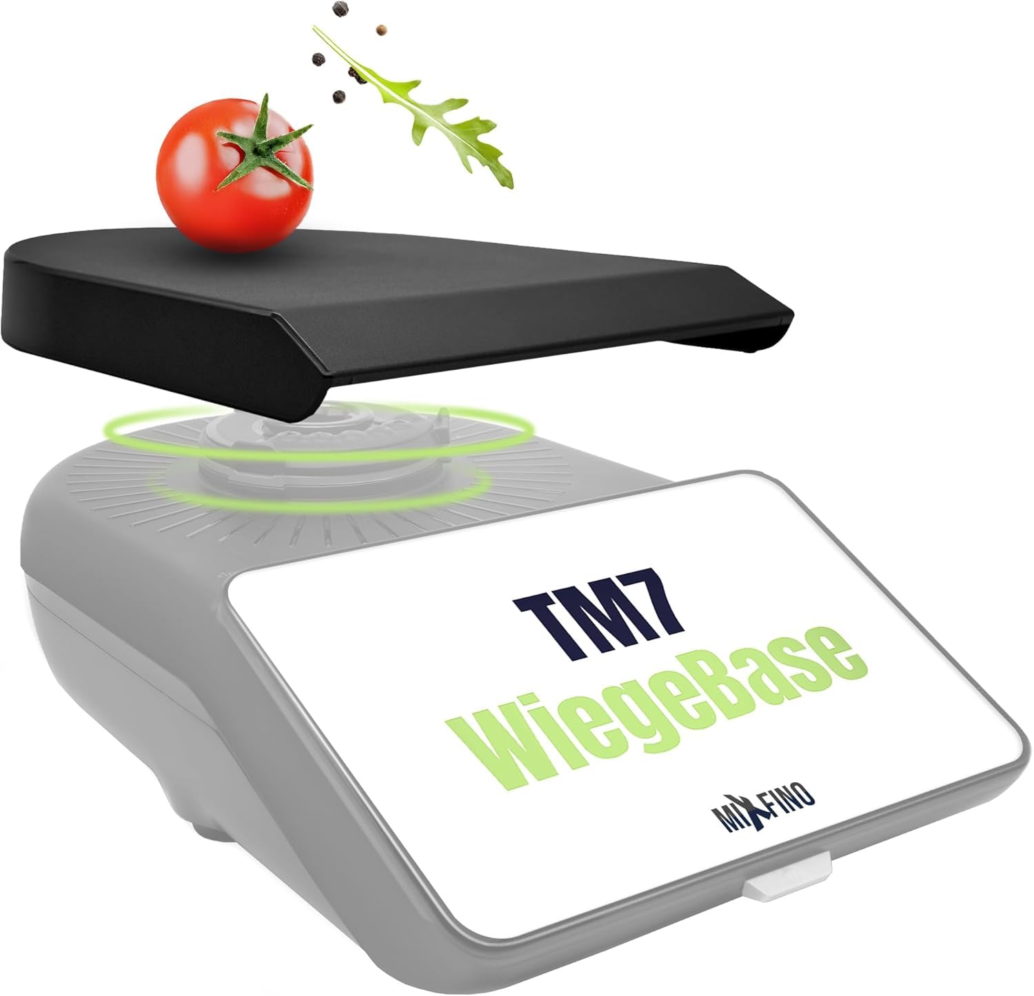 MixFino Base di Pesatura per Bimby TM7 – Bilancia senza Boccale | Il TM7 diventa bilancia a piattaforma al grammo · protegge l'innesto motore · ampia superficie ABS rigida · Made in Germany