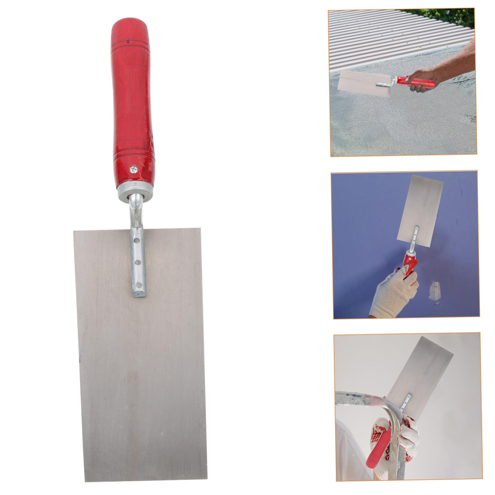 Truelle à Plâtre Lot de 3 Manche Bois en Acier Inoxydable