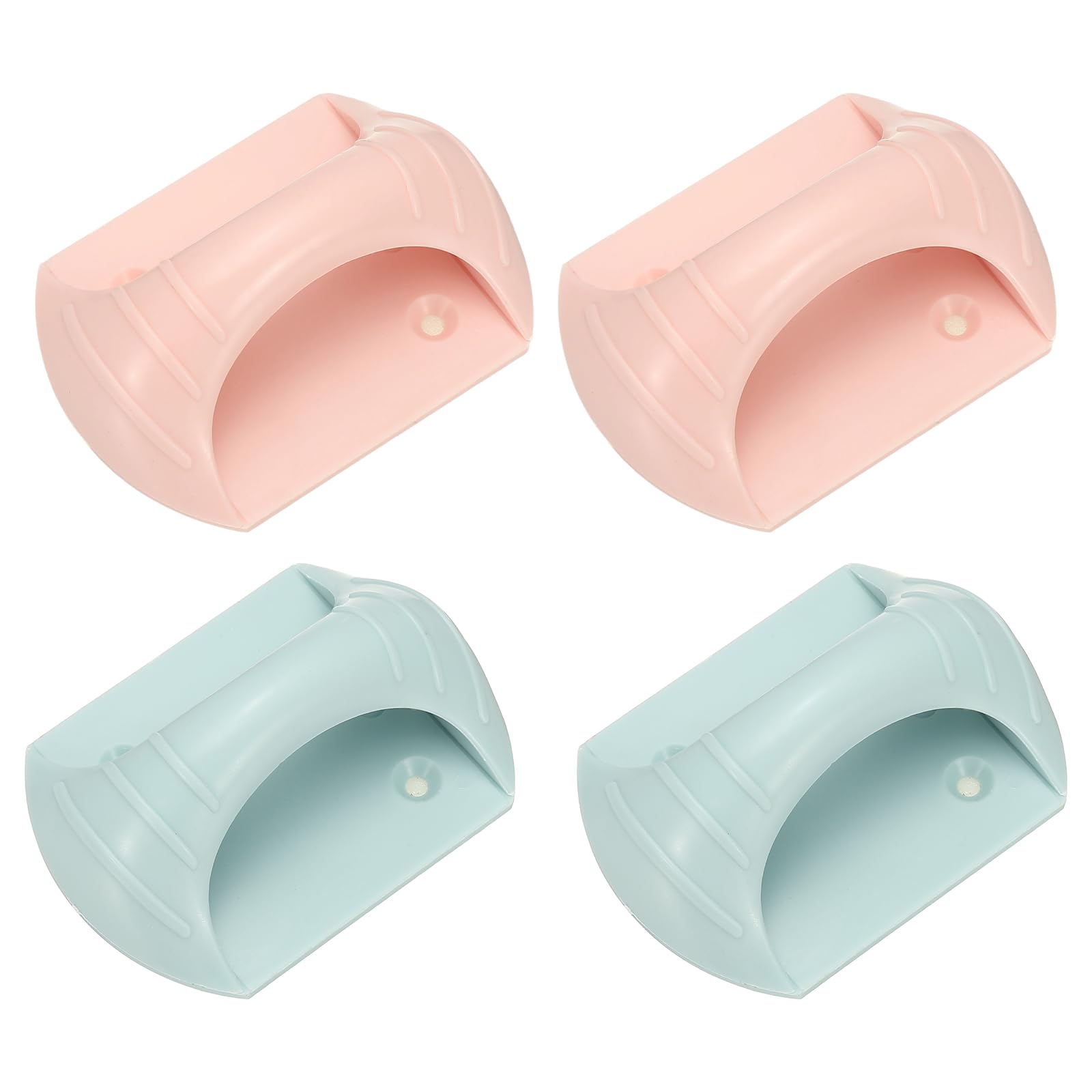 sourcing map 4 Pcs Self-Adhesive Handle, Stick on Handle Easy Installation Modern Cabinet Pulls for Home Kitchen Bathroom Wardrobes Cabinet Window Drawer, Pink, Blue
