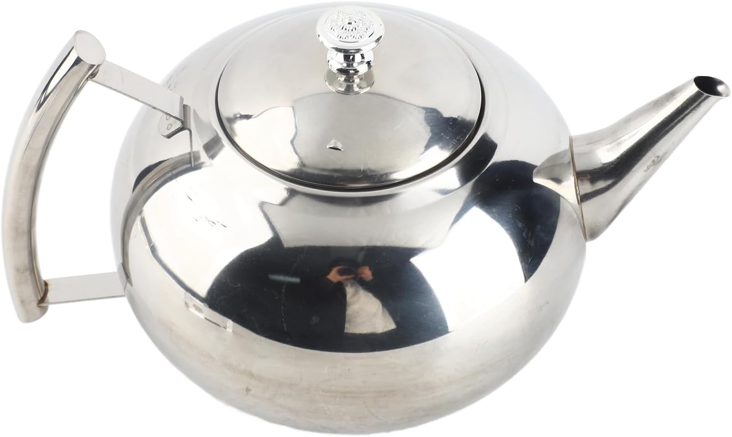 201 Stainless Steel Tea Pot Kettle with Removable Infuser Filter,Sturdy and Heat Proof,Quick Pour for Home Kitchen,1.2L