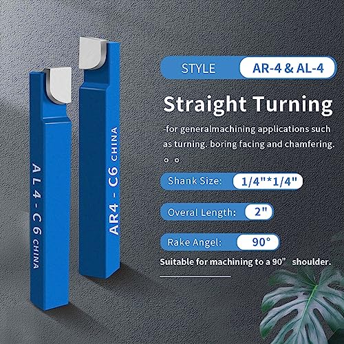 Image of 10PCS 1 /4 inch Metal Lathe Tooling Carbide Tip Tipped Cutter Tool