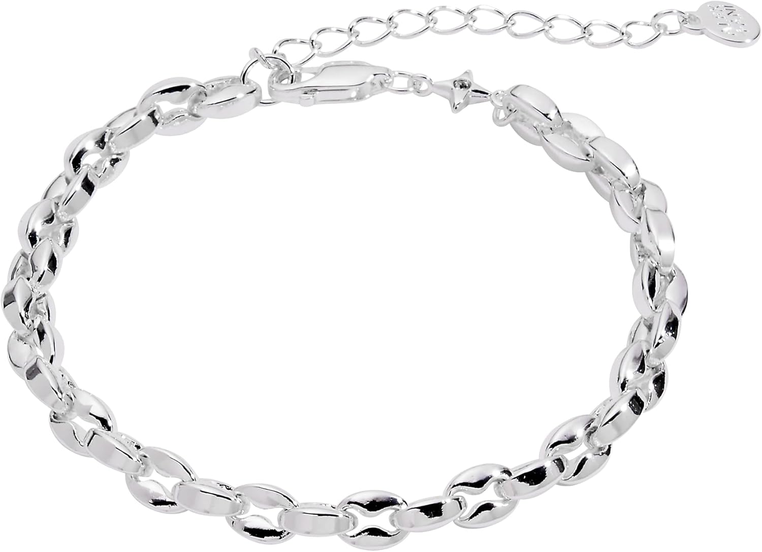 Alex and Ani Puffy Chain Bracelet, Shiny Silver