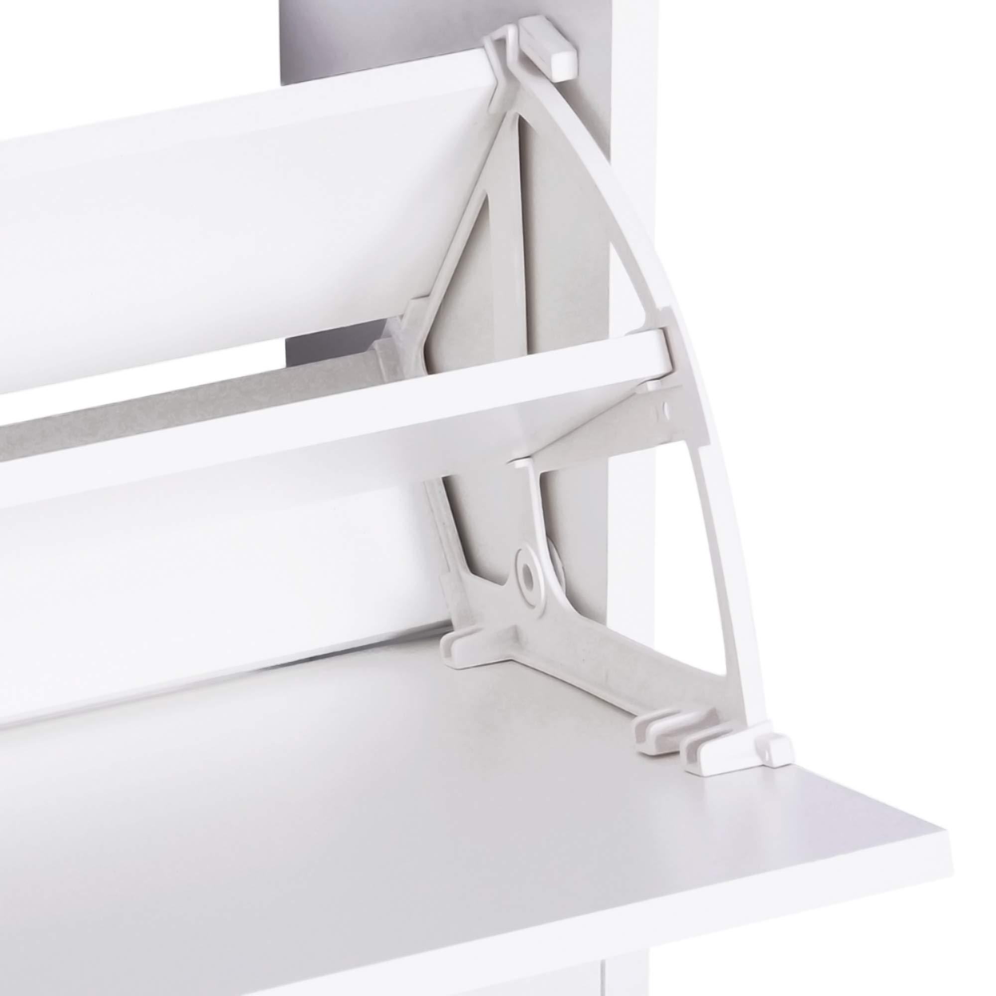 HOMCOM Conjunto de Muebles de Entrada Set de 3 Piezas 80x27x46,5cm Blanco | Recibidor Pasillo, Zapatero, Espejo, Perchero, con 4 Ganchos para Colgar Ropa, Recibidores de Entrada