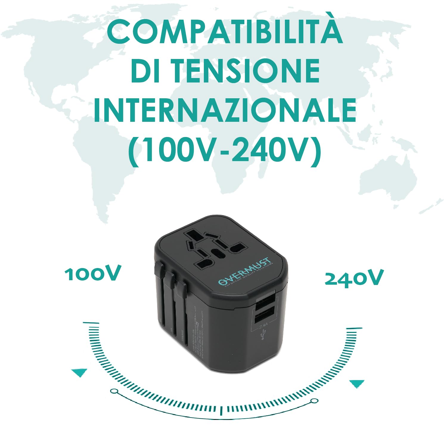 OVERMUST Adattatore Universale da Viaggio — immagine 7 di 10