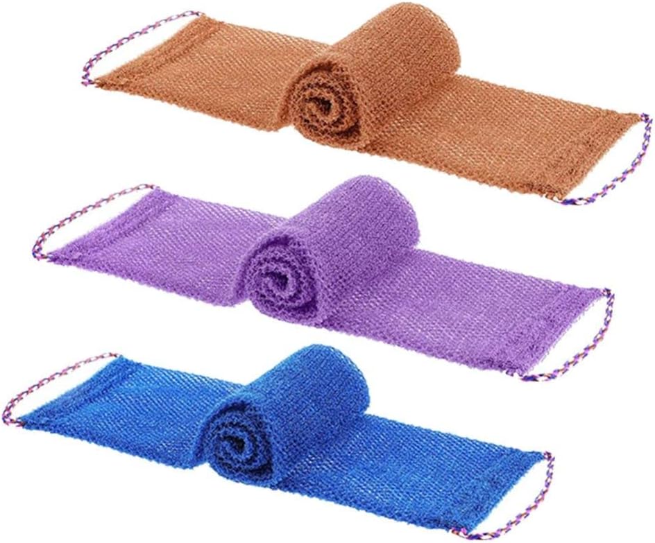 3 Pieces African Exfoliating Net Sponges with Hand Rope,African Bathing