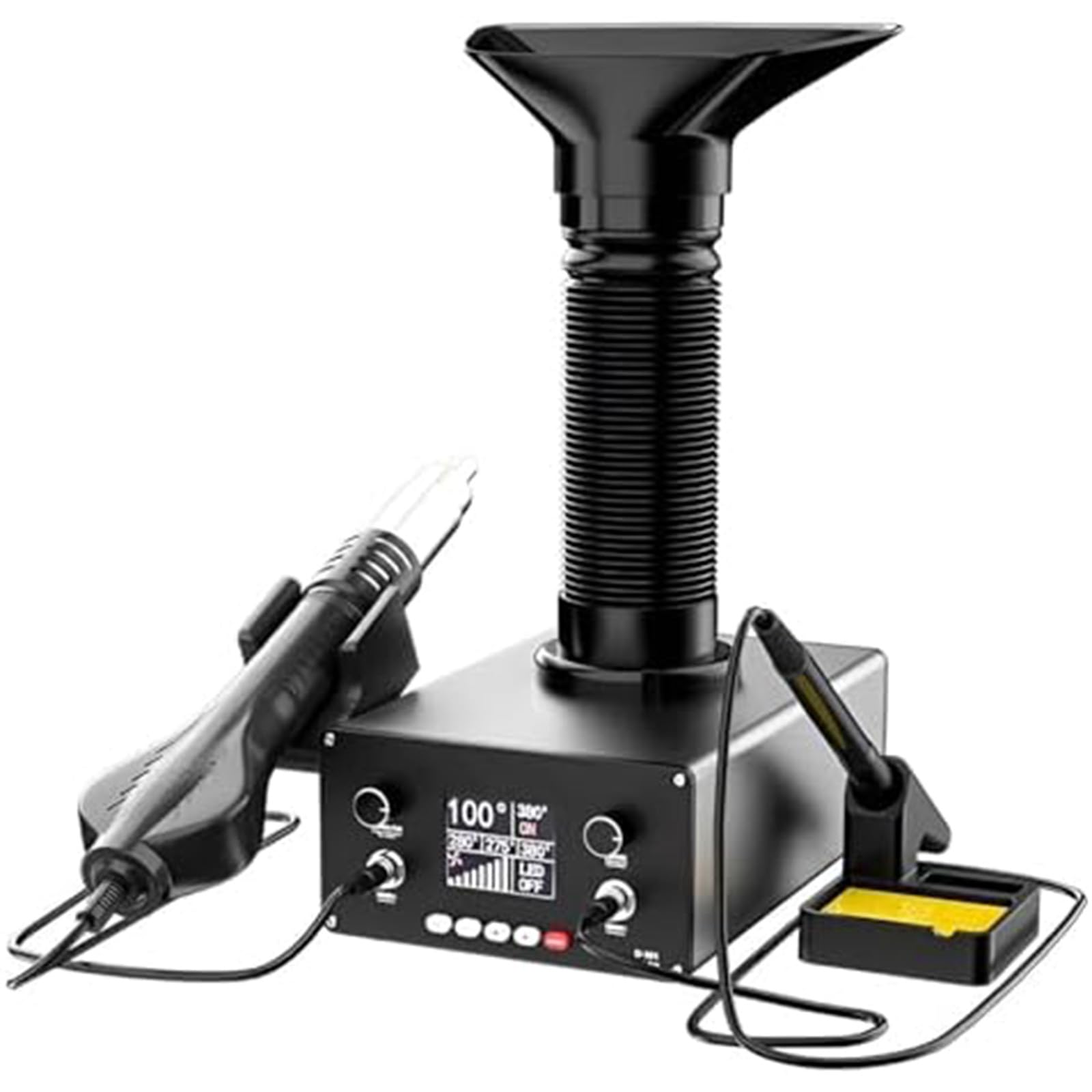 ZMJGLL Solder Fume Extractor and Purifier with Work Table and Hot Air Blower for Welding, Engraving, and Dust Removal,Efficient Fume Extraction
