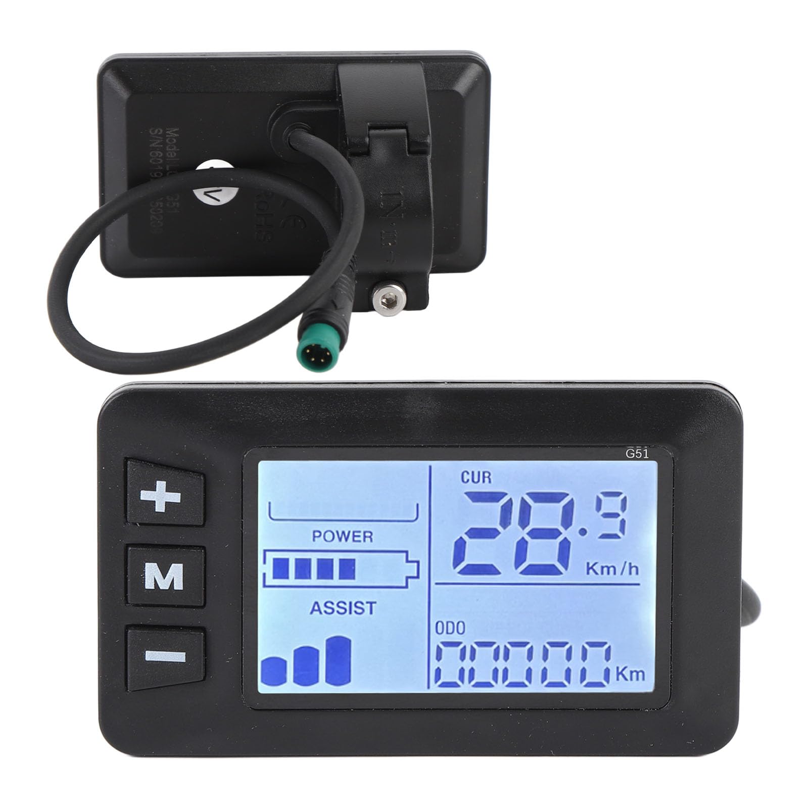 Electric Bicycle LCD Display Meter, 24V 36V 48V LCD Display Control Panel Wireless Bicycle Speedometer Odometer for Electric Scooter Electric Bike Modification