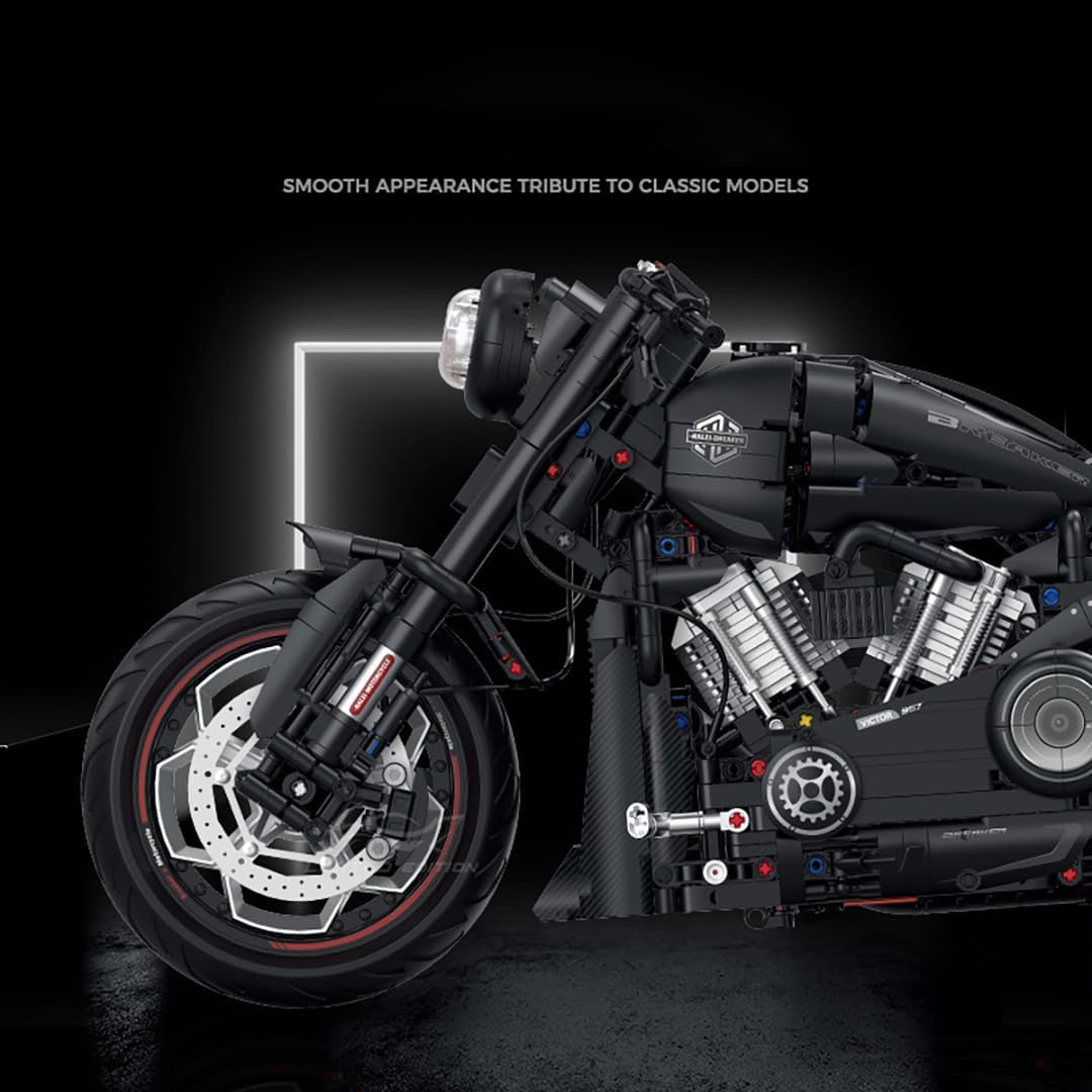 JUCYJULY Technik Motorrad Bausteine, 2260 1:5 Klemmbausteine Technik Supermotorrad Modellbausatz, MOC Rennen Motorrad Bausatz Erwachsene, Superbike Spielzeug Geschenk für Kinder (60521)