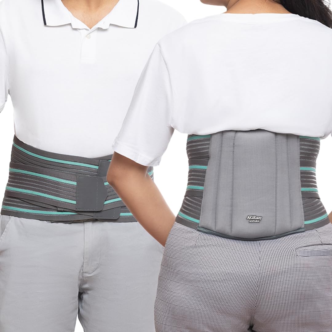 (Max Group Cotton Comfort LS Back Support Belt For Back Pain Relief | Additional Gel Padding To Prevent Heat Loss | Back Belt For Back Pain | Waist Belt For Men & Women (Large, 34-38 Inches)