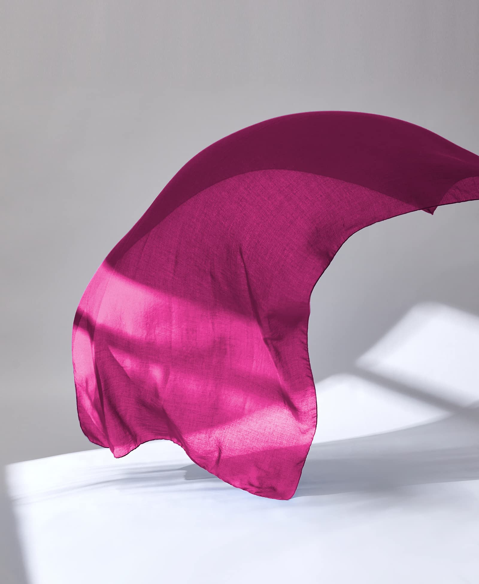 MissShorthair Sciarpa lunga da donna in tinta unita grande scialle trasparente avvolge per la sera, 15 Fucsia, Large