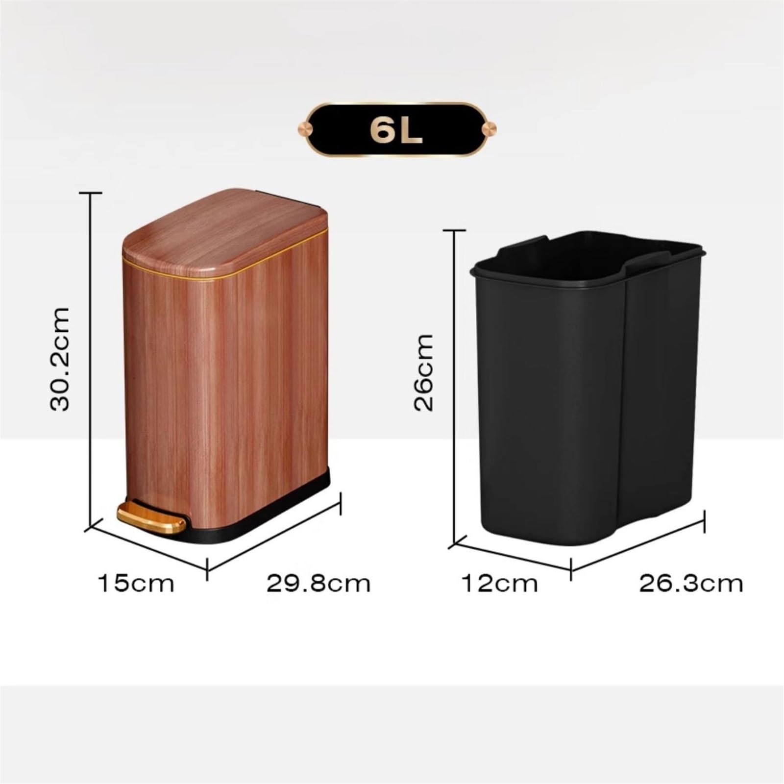 Cubo de basura y residuos para interiores de cocin Papelera De Cocina Con Tapa Dormitorios Y Oficinas bote de basura(Beige)