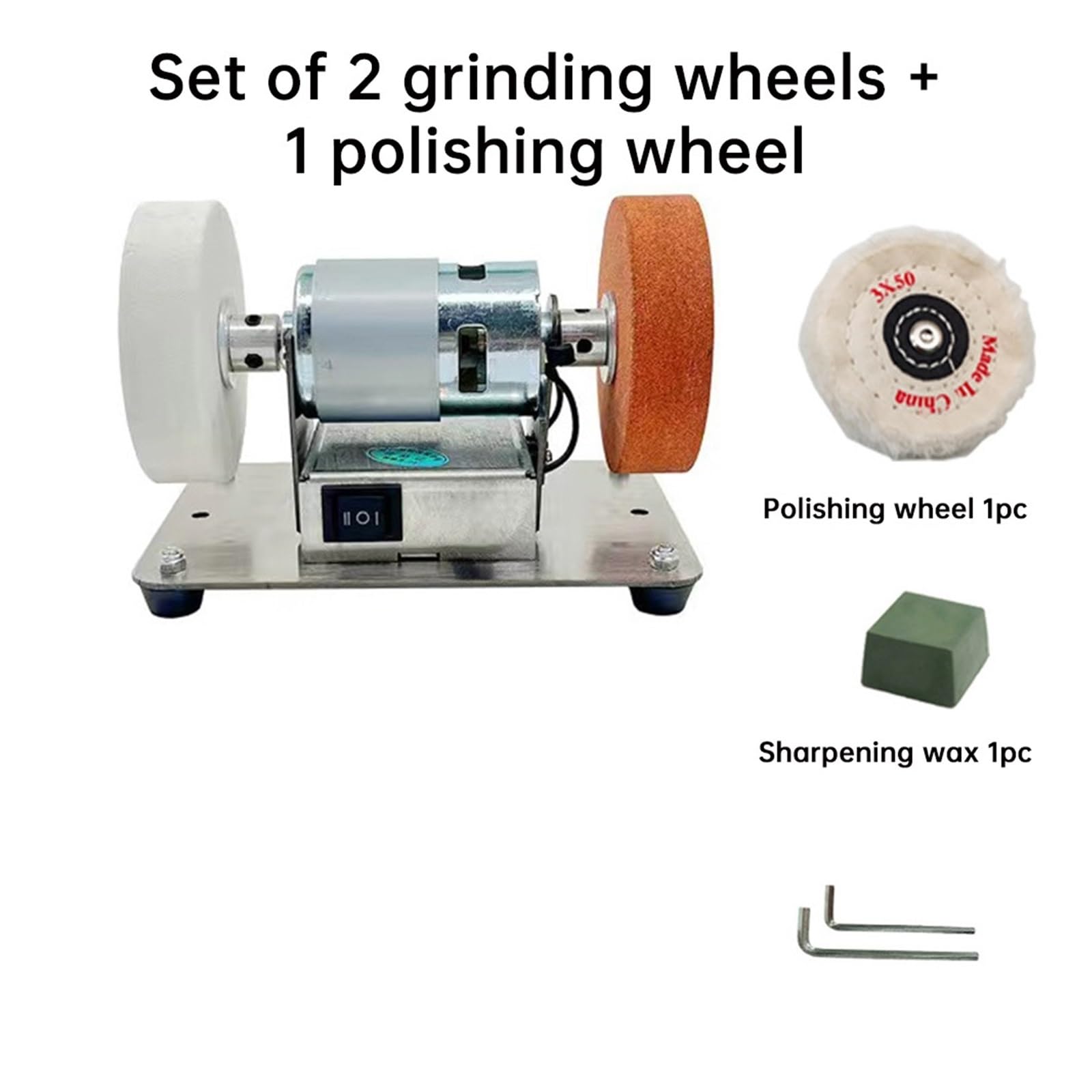 Motor de amoladora, rectificado eléctrico de pulido Micro grueso y fino, piedra de amoladora de rueda, mesa de artefacto de máquina amoladora doble de 100W ,Máquinas de Acabado y Pulido de Joyas.